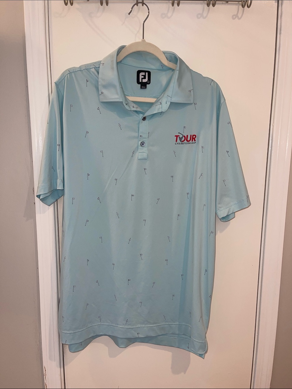 FootJoy Men’s Light Blue Golf Polo with Tour Championship Logo